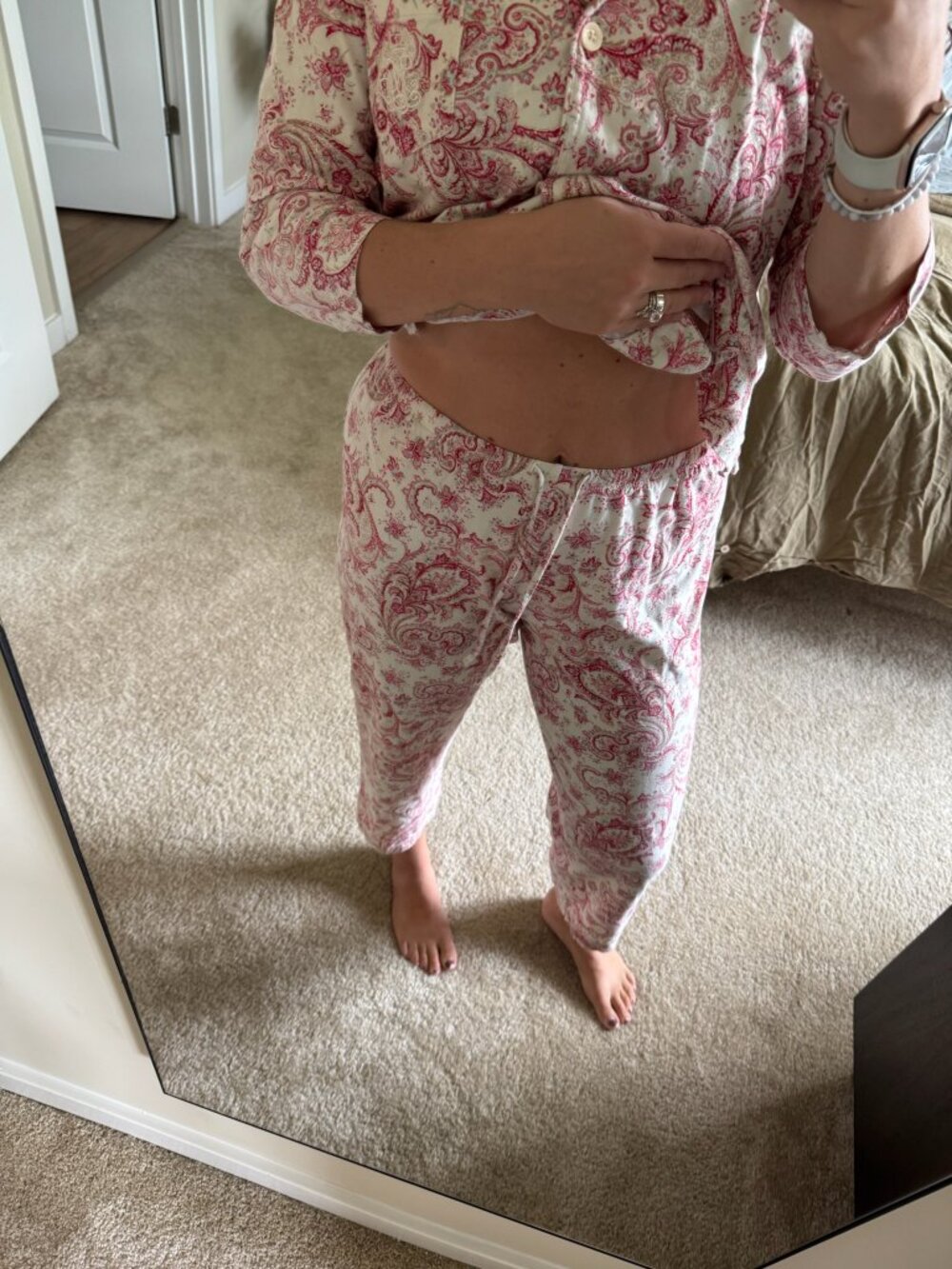 Lauren Ralph Lauren Pink Paisley Cotton Pajama Set Size Medium - Picture 3 of 6